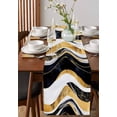 thumbnail image 3 of Table Runner Abstract Gold Black White Wave Table Decoration for Kitchen Dinning Modern Art Table Decoration for Indoor Outdoor Party Wedding Decor 13x90inch, 3 of 7