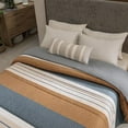 thumbnail image 4 of Vianney Talpa Reversible Comforter Set – King Size, Striped Brown, Tan, Cream & Blue, Stylish All-Season Bedding, 4 of 6