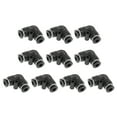 thumbnail image 1 of Conectores de Aire de Presión Únicos Bargains 5/32" Conector de Dos Vías a 90 Grados Plástico 10 Piezas Tono Negro Plateado, 1 of 1