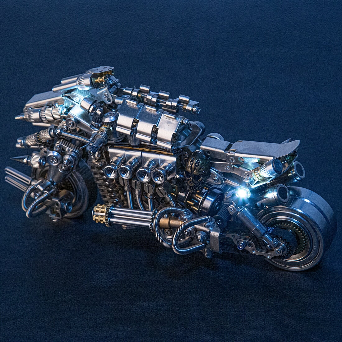Motorcycle 3D DIY Metal Assembly Model | 600+ Piece Stainless Steel Puzzle Kit with Detailed Manual | Collector's Display for Home & Office Decor