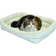 Angle View: Midwest Homes for Pets 18" Double Bolster Bed, White, 17.25" x 11.25" x 3.5"