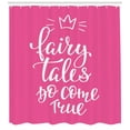 thumbnail image 3 of Ambesonne Once upon a Time Shower Curtain, Cartoon Crown, 69"Wx75"L, Hot Pink White, 3 of 3