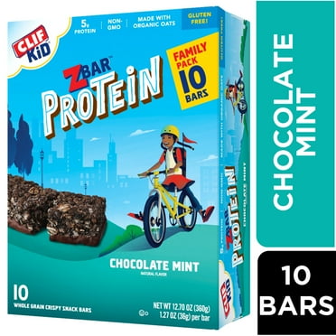 Zbar Protein Chocolate Mint Flavor Crispy Snack Bars, Gluten Free Protein Bars, 10ct