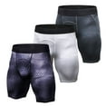 thumbnail image 1 of 3-Pack Men's Compression Shorts for Fitness, Cycling, Quick-Drying, Gym, Exercise, Running, Sports Bra, 1 of 8