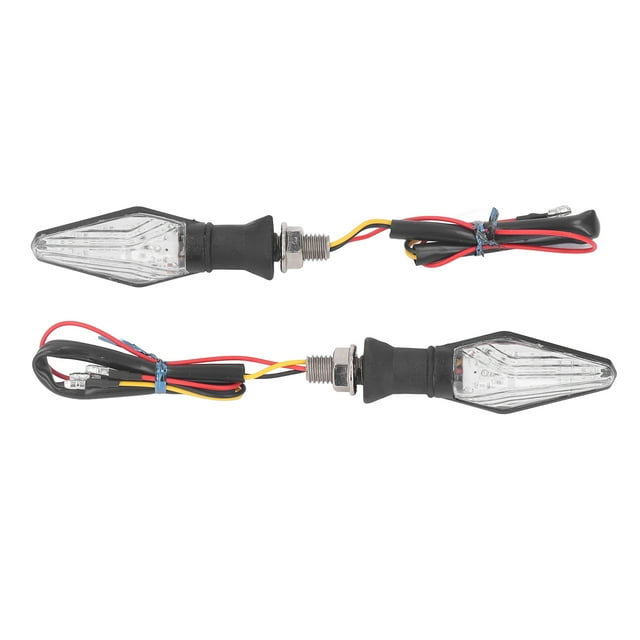 2pcs 12V Motorcycle Turn Signal Light Double Sided Blue Yellow Led Indicators Black