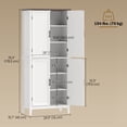 thumbnail image 3 of HOMCOM Tall Kitchen Pantry with Chevron Doors and Adjustable Shelves White, 3 of 10