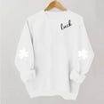 thumbnail image 6 of FAVIPT Women's Cute St Patricks Sweatshirt Lucky Shamrock Printed Shirts Long Sleeve Crew Neck Casual Pullover Tops White,M, 6 of 7