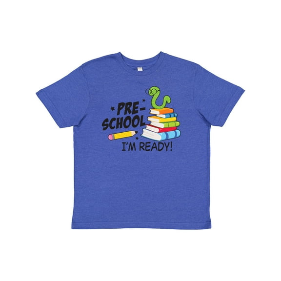 Inktastic Bookworm Ready for Preschool Youth T-Shirt
