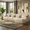 Beige, variant on CKEASEAN 131" Comfy Chenille Leopard Printing Modular Sectional Sofa, 4-Seater Cloud Couches with Delicate Tassel Edge, Throw Pillows , Ergonomic Back and Deep Seat Design for Living Room