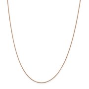 Leslie's Real 14kt Rose Gold .7mm Box with Lobster Clasp Chain; 22 inch; Lobster Clasp; for Adults and Teens; for Women and Men