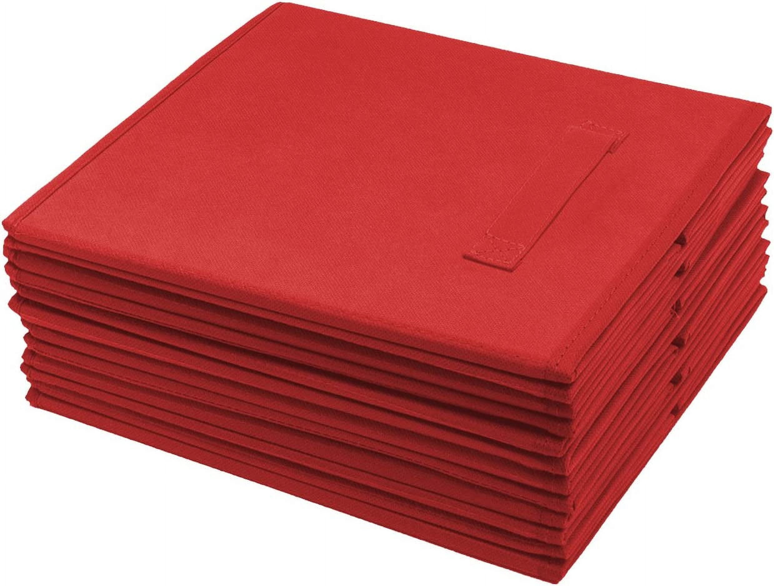 Sorbus Fabric Storage Bins 11" Foldable Cubes With Handles For Pantry, Cubbies, Toy And Closet Shelving Organization - 6Pk (Red)