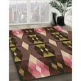 thumbnail image 2 of Ahgly Company Indoor Round Patterned Bakers Brown Area Rugs, 3' Round, 2 of 6