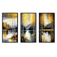 thumbnail image 2 of Designart "Birch Trees by the Lake in Grey and Yellow I" Landscape & Nature Framed Wall Art Set Of 3 - Yellow Tree Birch Frame Gallery Wall Set For Home Decor, 2 of 6