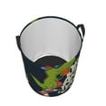 thumbnail image 3 of Fotbe Dinosaur Basketball Player Laundry Basket with Handles, Waterproof Large Laundry Hamper, Wash Bag for Corner Dorm, Rolling Laundry Basket with Handles-Medium, 3 of 8