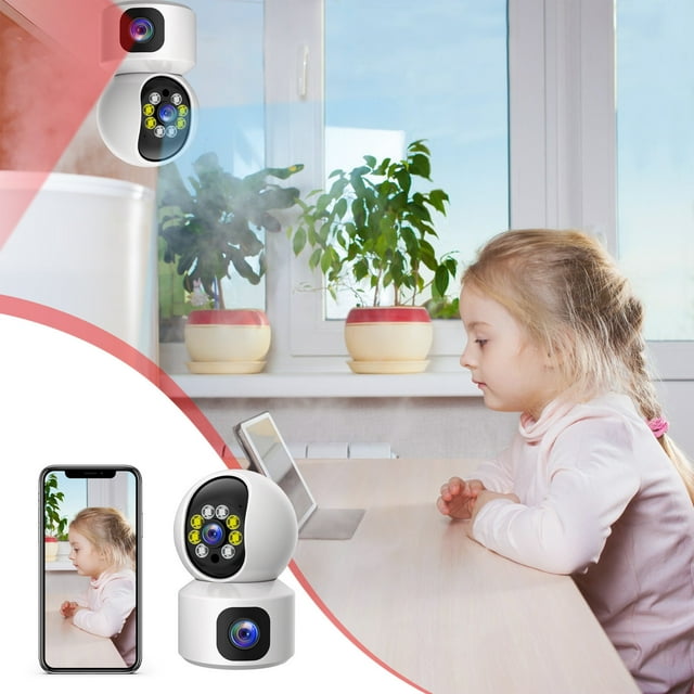 XWSHYW Aparatos Electrónicos Cámara de Vigilancia Wifi Inalámbrica para Interiores, Teléfono Móvil Conectado de Alta Definición para El Hogar, Cámara Inteligente con Visión Nocturna Remota