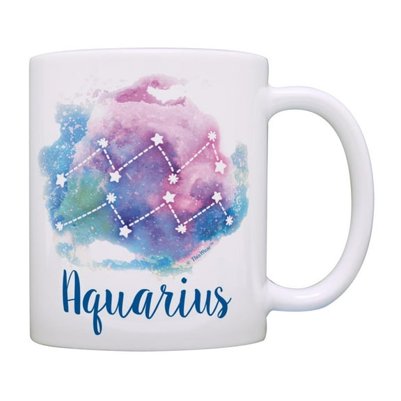 Zodiac Gifts Aquarius Zodiac Coffee Mug Aquarius Cup Aquarius Present Bday Coffee Mug Tea Cup Pastel
