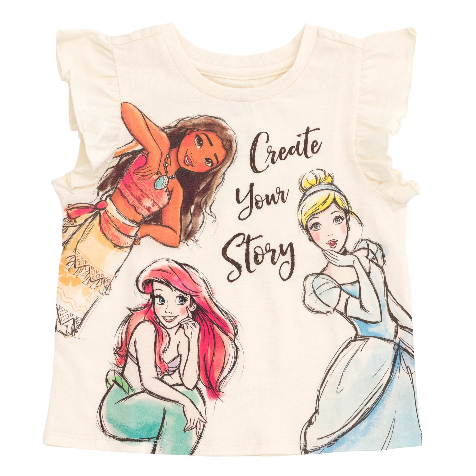 Disney Princess Moana Rapunzel Belle Tank Top and Satin Skirt Outfit Set Toddler to Big Kid