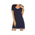 thumbnail image 2 of Women Pajamas Cotton Nightdress Round Neck Short Sleeve Lingerie Home Clothing, 2 of 6