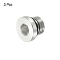 thumbnail image 3 of Tapa de ajuste de tubo de cabeza hexagonal interna Uxcell, tapón de socket de acero con rosca macho y anillo de sellado 3/8-24UNF 3, 3 of 5