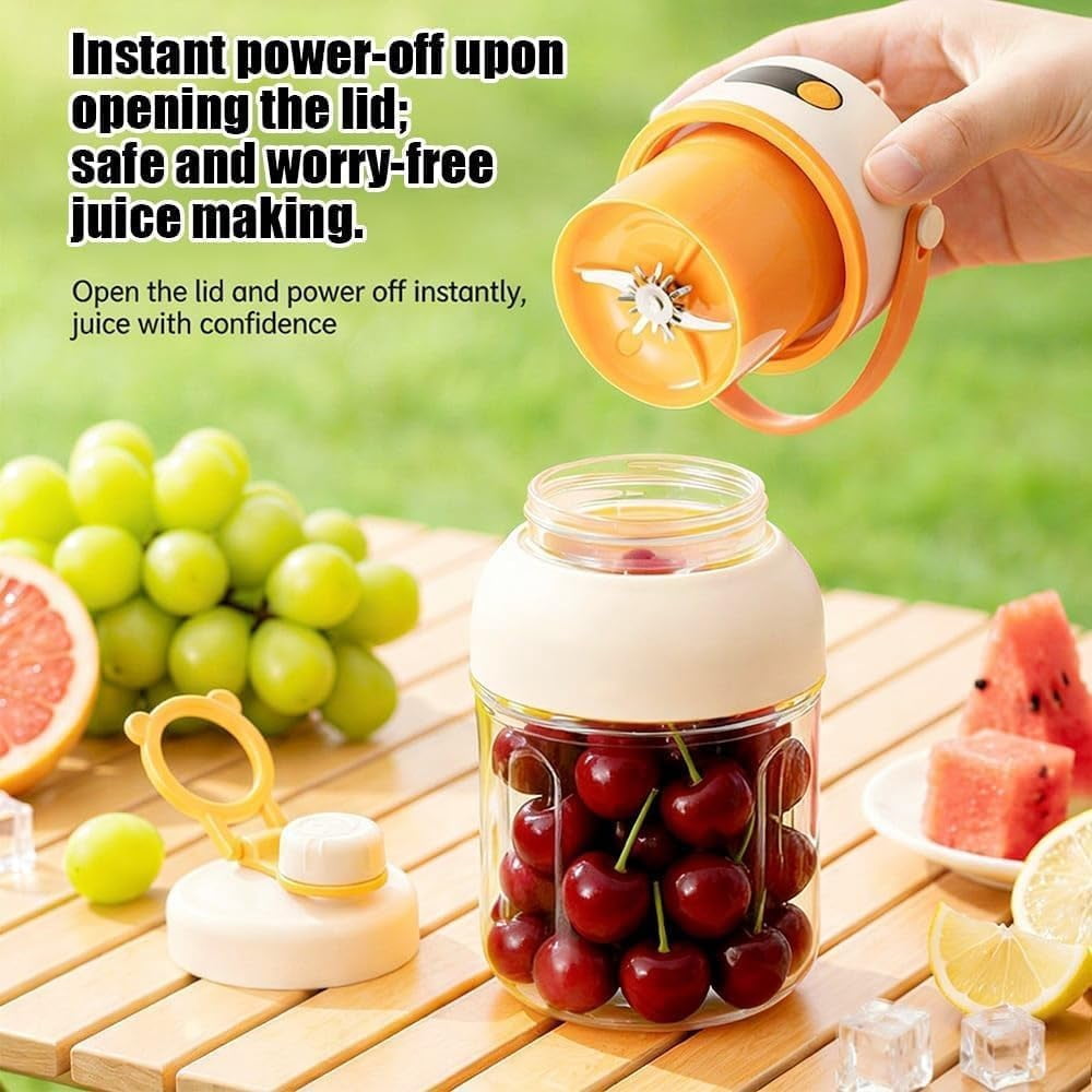 Portable Electric Juicer Cup with Zero Cord Hassle,Portable Juicer Cup,USB-C Rechargeable Personal for Gym Office Travel，40 Seconds,for Shakes and Smoothies(800ML)