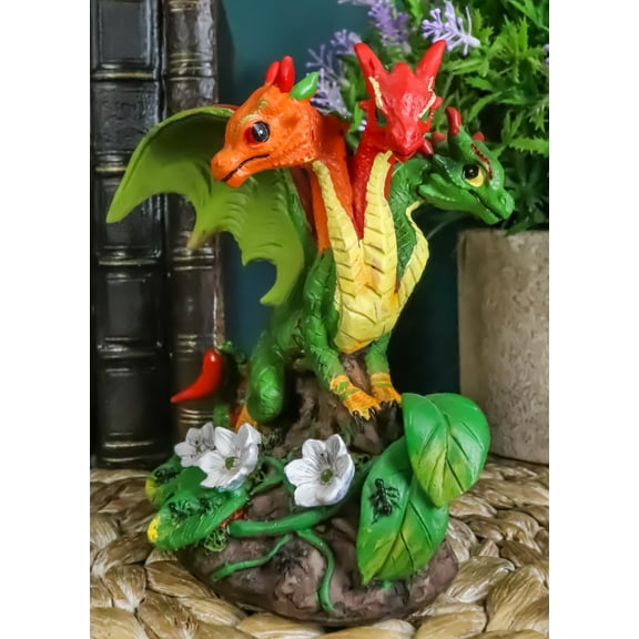 Ebros Colorful Garden Fruits and Berries Green Dragon Statue by Stanley Morrison