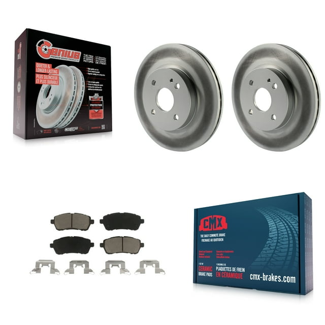 Transit Auto Front Coated Disc Brake Rotors and Ceramic Pads Kit for Car 2011-2014 Mazda 2 KGC-100506