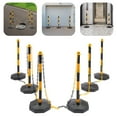 thumbnail image 4 of 6 Pack Traffic Cones Adjustable Delineator Post with Fillable Base, Street Stanchions Construction Safety Barrier, Portable Parking Pole with Chains for Parking Lot, Construction Lot, 4 of 14