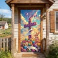 thumbnail image 6 of AURIGATE Easter Door Cover 35.4×70.8in, Polyester Easter Door Banner, Cute Bunny with Giant Egg Print Door Hanging Decor for Indoor & Outdoor Party, 6 of 6