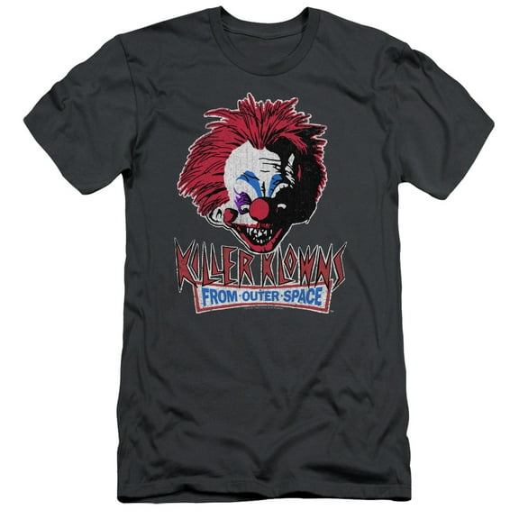 Killer Klowns From Outer Space Rough Clown Adult 30/1 T-Shirt Charcoal