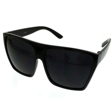 Womens Square Sunglasses - BLACK Oversized Large XL Big Sunglasses Kim Square Flat Dark Celebrity Womens