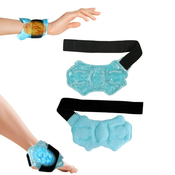 WILLED Ankle Ice Packs, 2PCS Reusable Gel Ankle Cold Pack with Adjustable Brace, Hot Cold Therapy Ice Gel Pack Flexible Ice Pack Wrap for Sprained Ankle Knee Wrist Achilles Feet Swelling Sports Injury