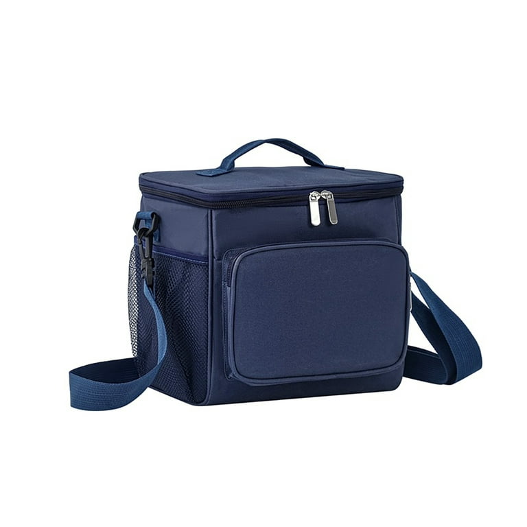 Large Insulated Lunch Cooler Bag with Multiple Pockets - Navy