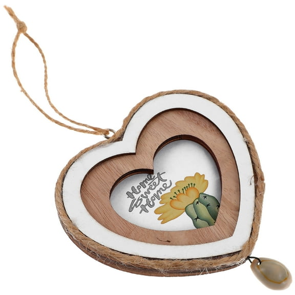 BESTONZON Heart Shaped Wood Picture Frame Ornament Multi 1Pcs