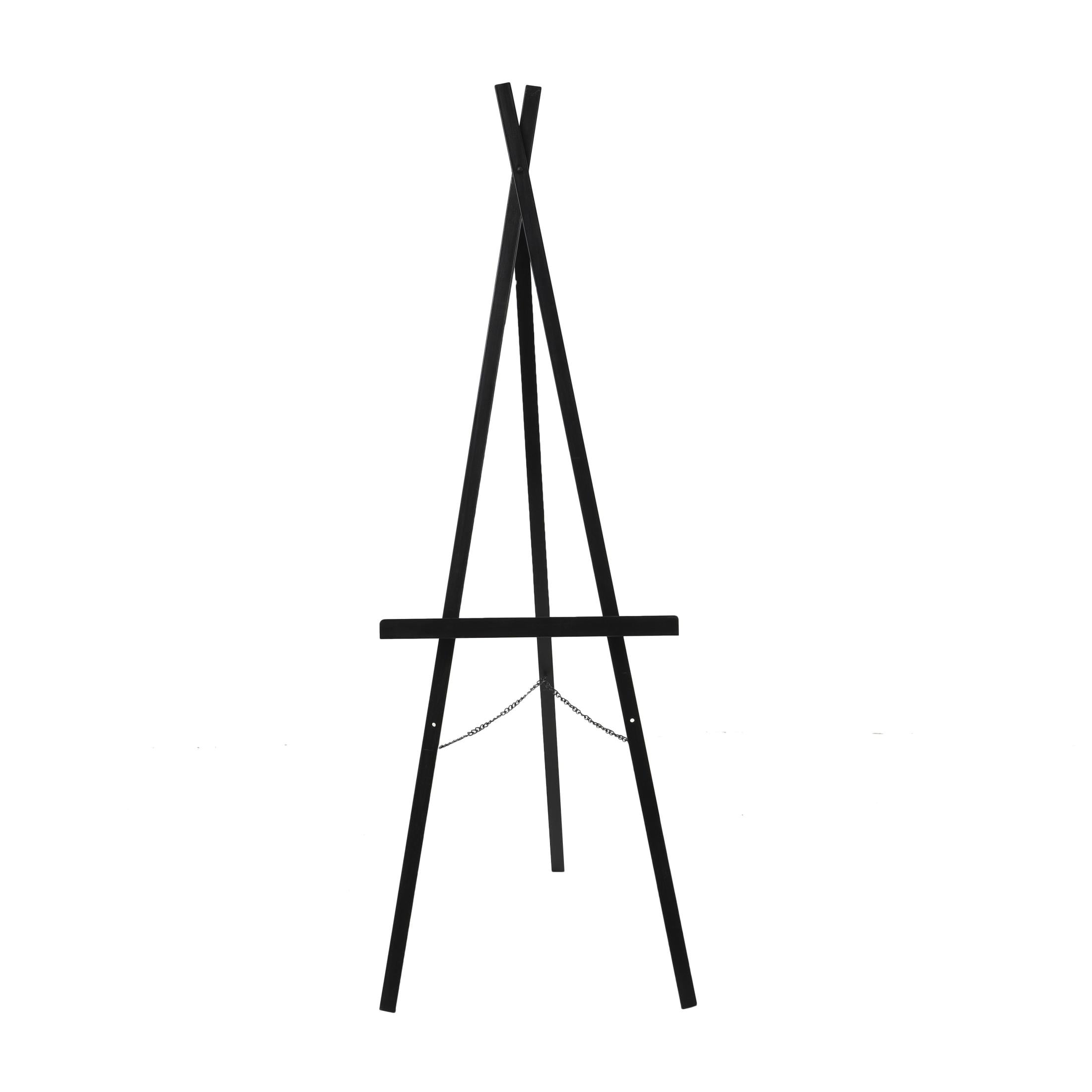 DecMode 18" x 56" Black Metal Tall Adjustable Floor 2 Tier Easel, 1-Piece