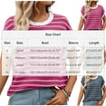 thumbnail image 4 of Horkkom Short Sleeve Sweater for Women Crew Neck Pullover Sweaters Summer Loose Casual Striped Shirt L, 4 of 9