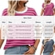 thumbnail image 3 of Tejiojio Women's Casual Striped T-shirt Round Neck Pullover Short Sleeve Top S-2XL, 3 of 9