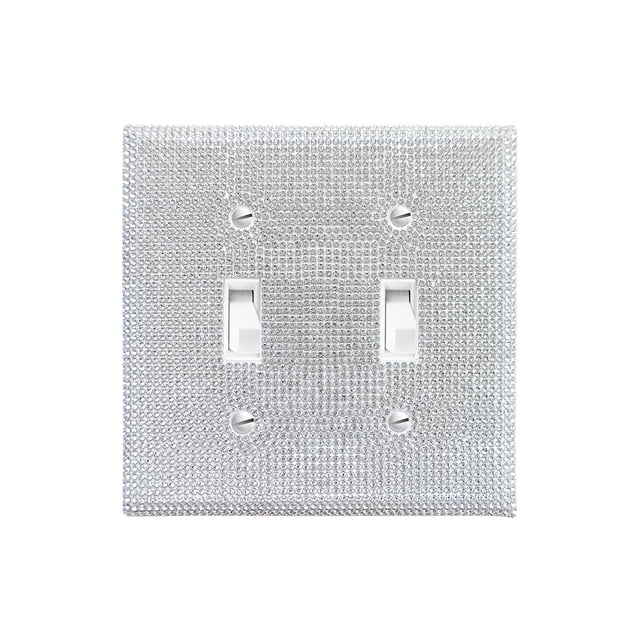 TYPPKMM Shiny Wall Plate Cover with Strong Silver Rhinestones Decorative Home Improvement Accessory Outlet Covers