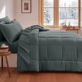 thumbnail image 6 of Aisbo Queen Comforter Set Seersucker 7 Pieces, All Season Luxury Bed in a Bag for Bedroom, Bedding Set with Comforters, Sheets, Pillowcases & Shams,Dark Grey, 6 of 10