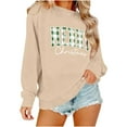 thumbnail image 4 of GUZOM Womens Christmas Pullover Sweatshirt - Plaid "Merry Christmas" Letter, Relaxed Fit, Soft 100% Polyester, Beige (XS-XL),Size XL, 4 of 8