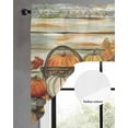 thumbnail image 2 of Orange Pumpkin Fall Swag Valances for Windows, Small Curtains Drapes, Thanksgiving Botanical Leaves Wooden Kitchen Window Curtains Over Sink Window Treatment Valance for Bedroom/Bathroom 56"x36", 2 of 5