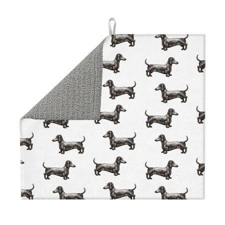 

Dish Drying Mat - Drying Matt Kitchen Counter Dachshund Dog Puppy No.1017 Absorbent Dish Mat Drying Kitchen Mat Drying Mat for Kitchen Counter Dish Drying Pad (9.06 x 8.27) inches