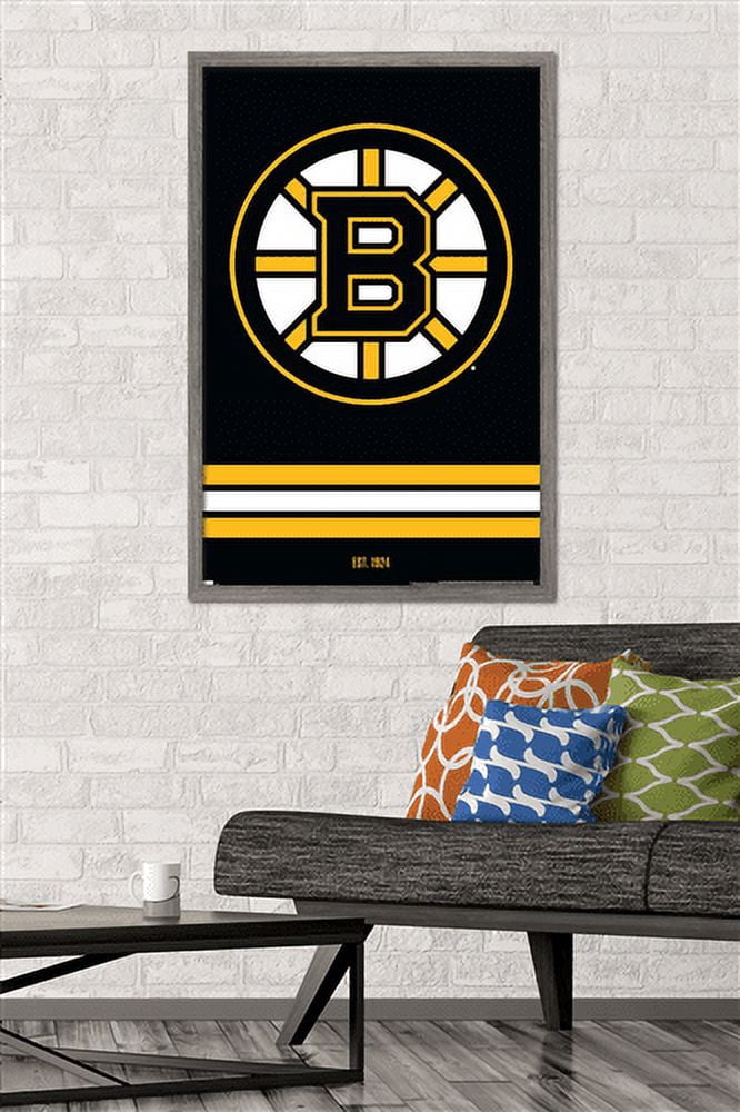 NHL Boston Bruins - Logo 21 Wall Poster, 22.375" x 34", Framed