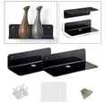 thumbnail image 4 of Estante flotante de pared acrílico de 2 piezas, pequeño estante de exhibición para altavoz inalámbrico Negro, 4 of 9