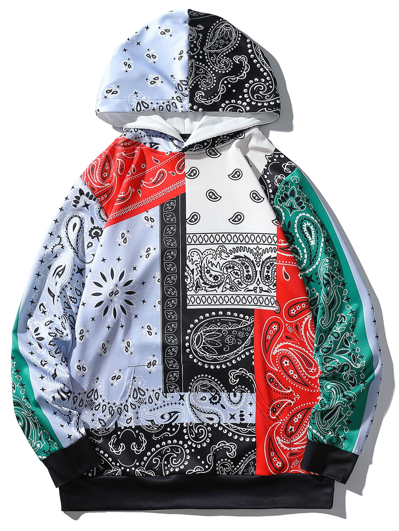 Multicolor Men Paisley Patchwork Print 