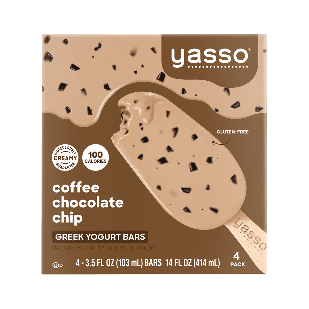 Yasso Coffee Chocolate Chip Greek Yogurt Bars, 3.5 fl oz, 4 count