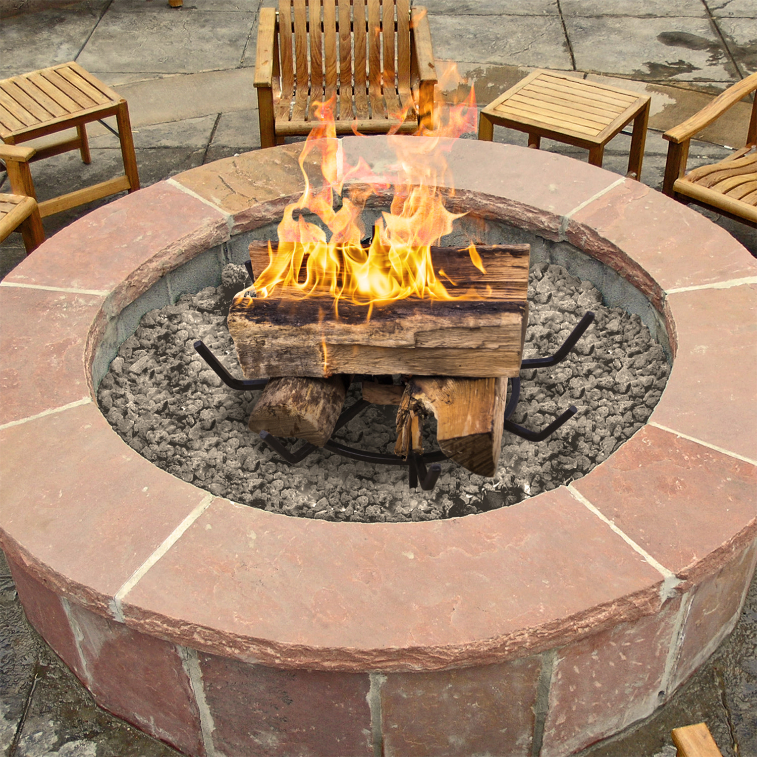 Pleasant Hearth 24" Steel Wagon Wheel Fire Pit Wood Grate