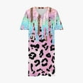 thumbnail image 4 of New Oversized Sundresses for Women 2025 Loose Short Sleeve V-Neck Mini Dress with Pocket Leopard Print Skin-Friendly Flowy Dresses for Women, 4 of 5