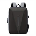 thumbnail image 5 of 1pc Hard Surface Backpack USB Charging Port, Casual Lightweight Business Backpack For Business Trip, Men's Large Capacity Anti-theft Computer Laptop Notebook Backpack With Passport Lock, Spine Protection Bag, 5 of 5