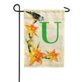 thumbnail image 1 of America Forever Spring Monogram Garden Flag Letter U 12.5 x 18 inches Double Sided Vertical Outdoor, Yard, Lawn, Beautiful Floral Design, Lily, Small Summer Bird Garden Flag, 1 of 1