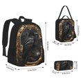 thumbnail image 2 of Vsdgher Gothic Raven Portrait Print Large Capacity Backpack Lunch Bag Pencil Case Combination 3 Piece Set for Student, 2 of 7